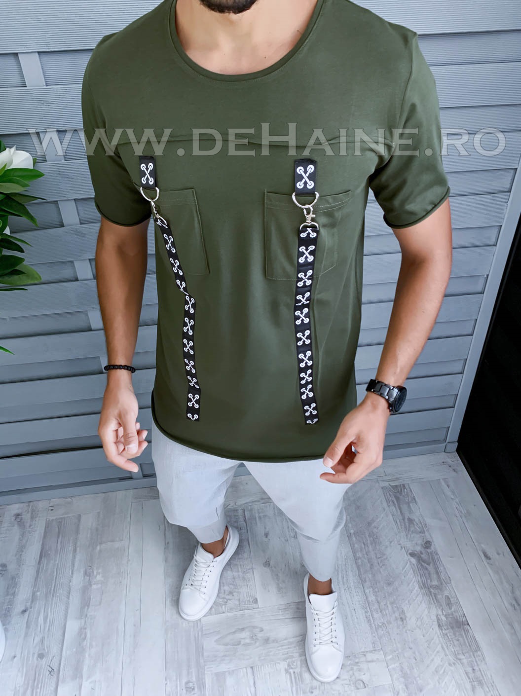 Tricou barbati kaki slim fit vagabond b1969 p10-4